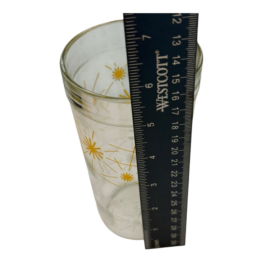 MCM 50s Vintage Atomic White And Yellow Starburst Glass - Picture 8 of 9